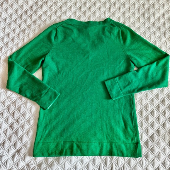 Banana Republic Extra Fine Merino Wool V-Neck Pullover Sweater - Jade Green - M - Picture 11 of 12